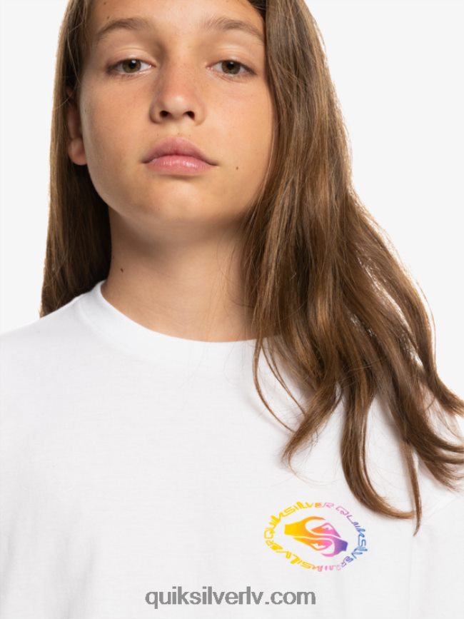zēni Quiksilver 8-16 radikālā karoga t-krekls balts 88064R1967