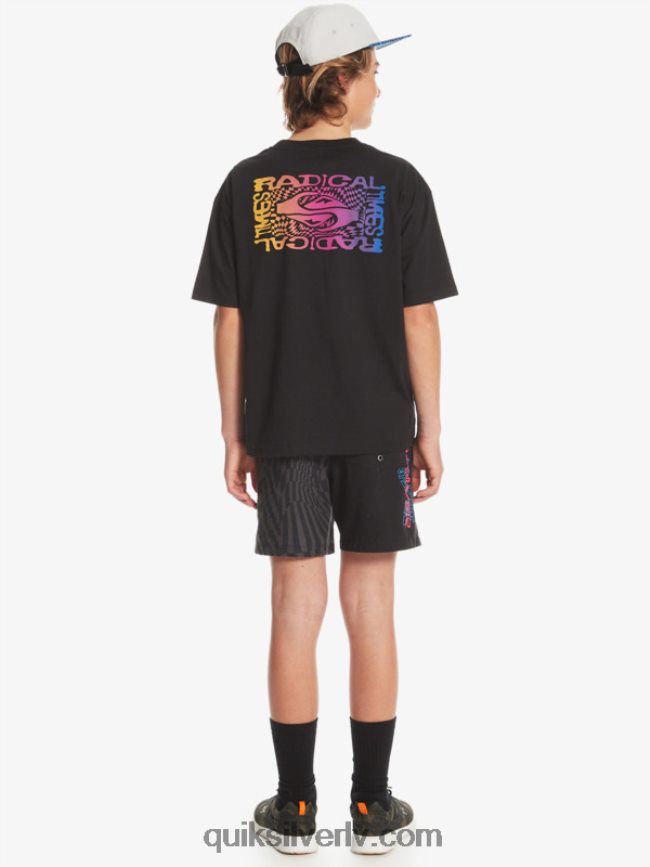 zēni Quiksilver 8-16 radikālā karoga t-krekls melns 88064R1966