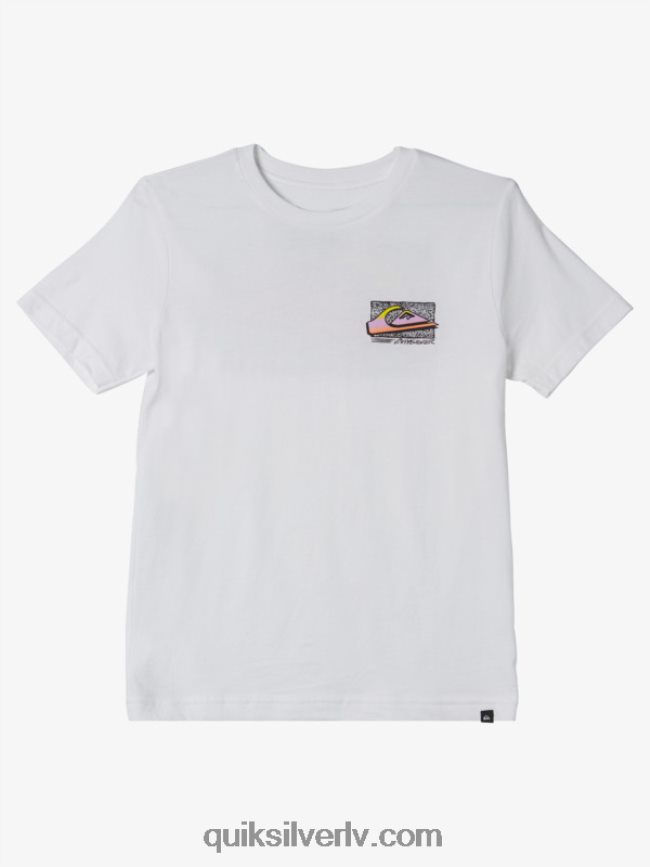 zēni Quiksilver 8-16 retro fade t-krekls balts 88064R2123