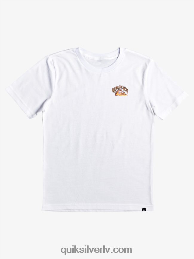 zēni Quiksilver 8-16 viļņi aizbildņa t-krekls balts 88064R2229
